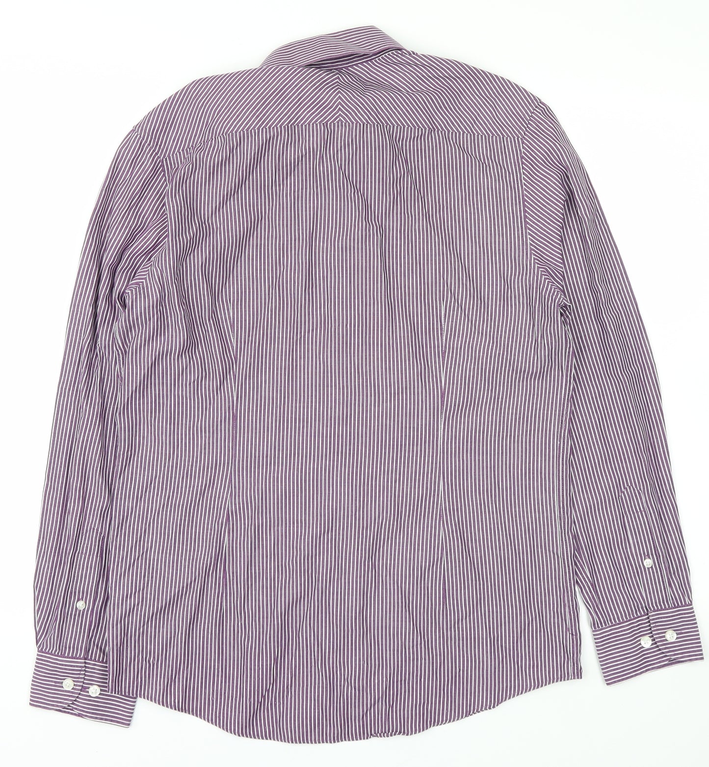 Burton Mens Purple Striped   Button-Up Size 14.5