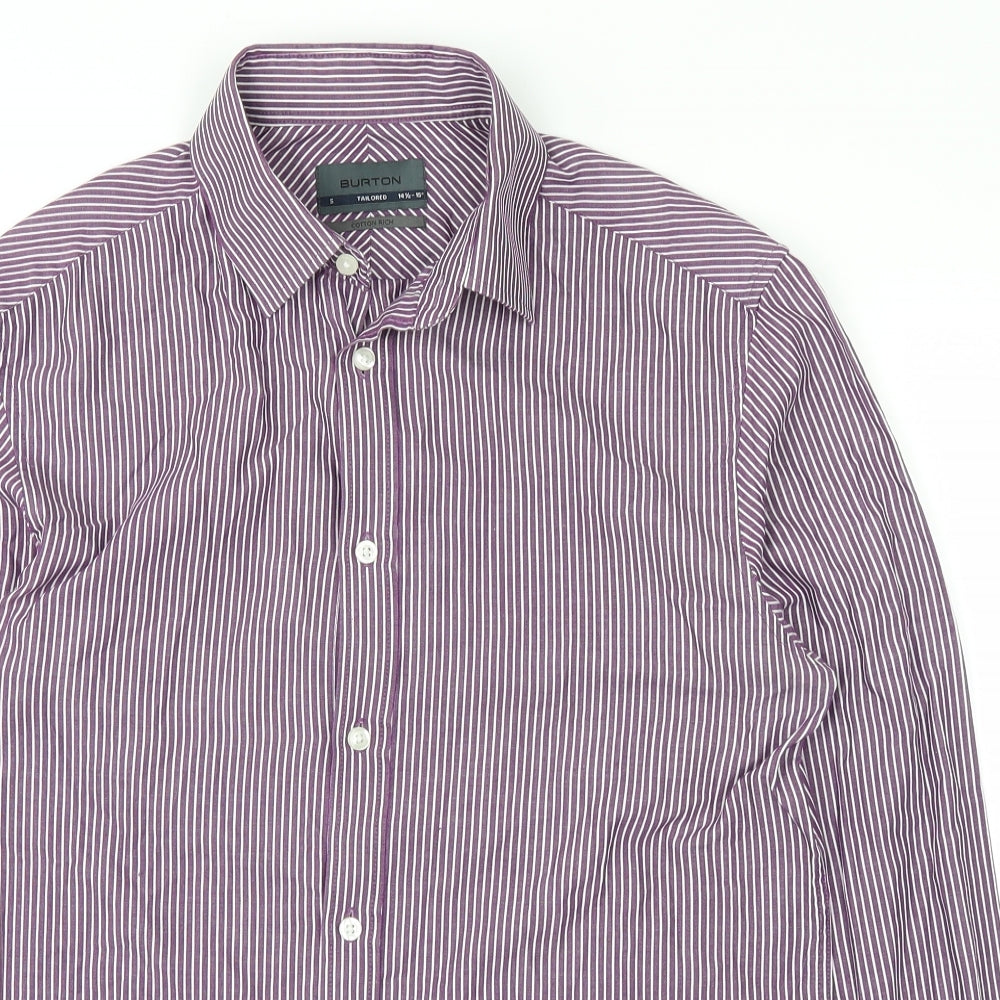 Burton Mens Purple Striped   Button-Up Size 14.5