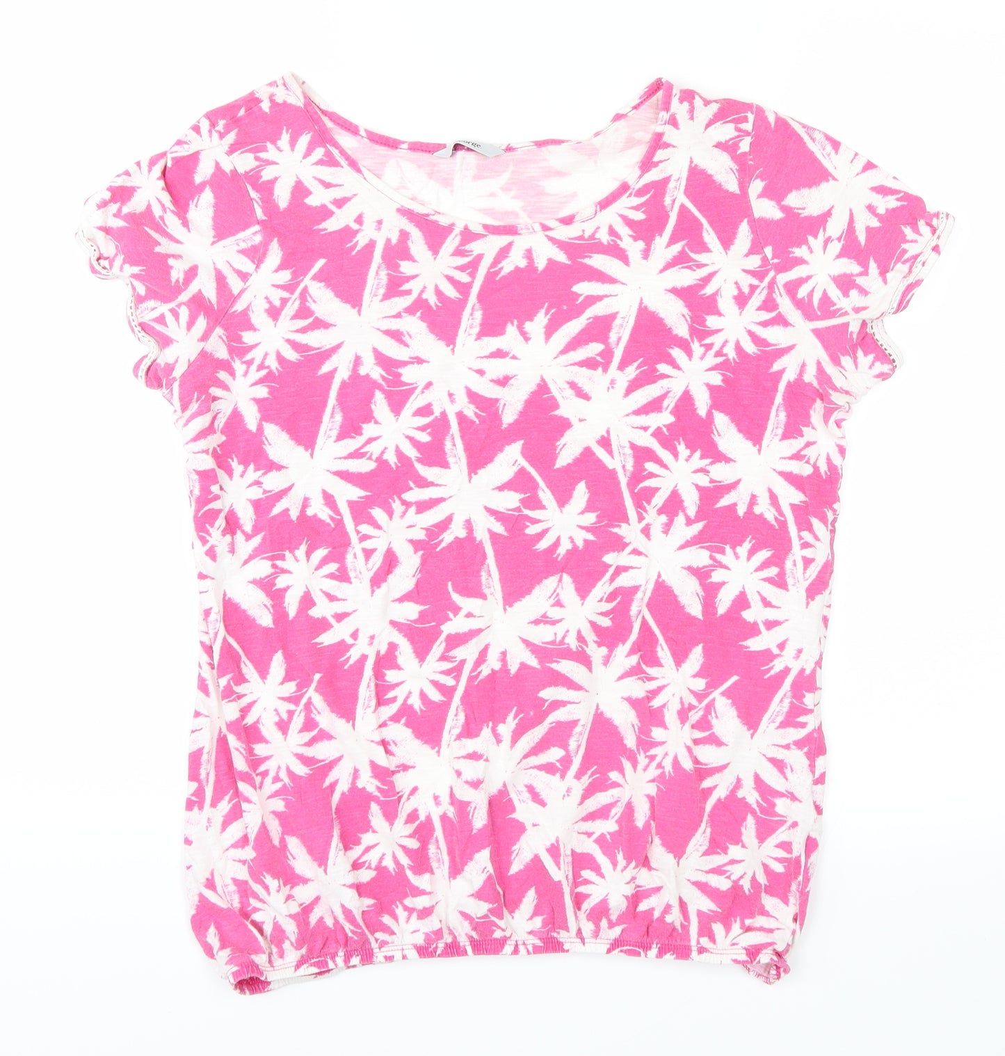 George Womens Pink Floral  Basic T-Shirt Size 14