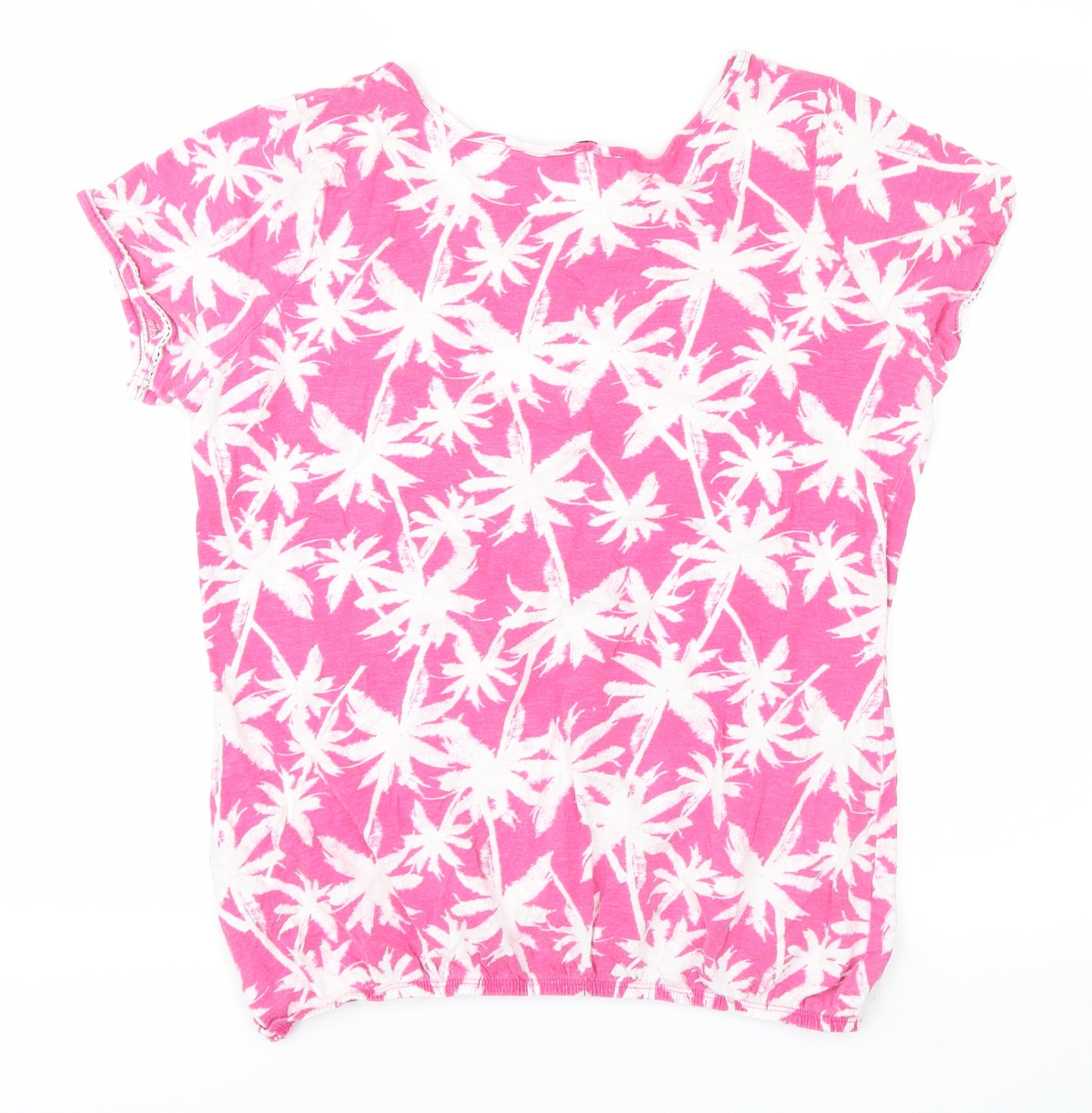 George Womens Pink Floral  Basic T-Shirt Size 14