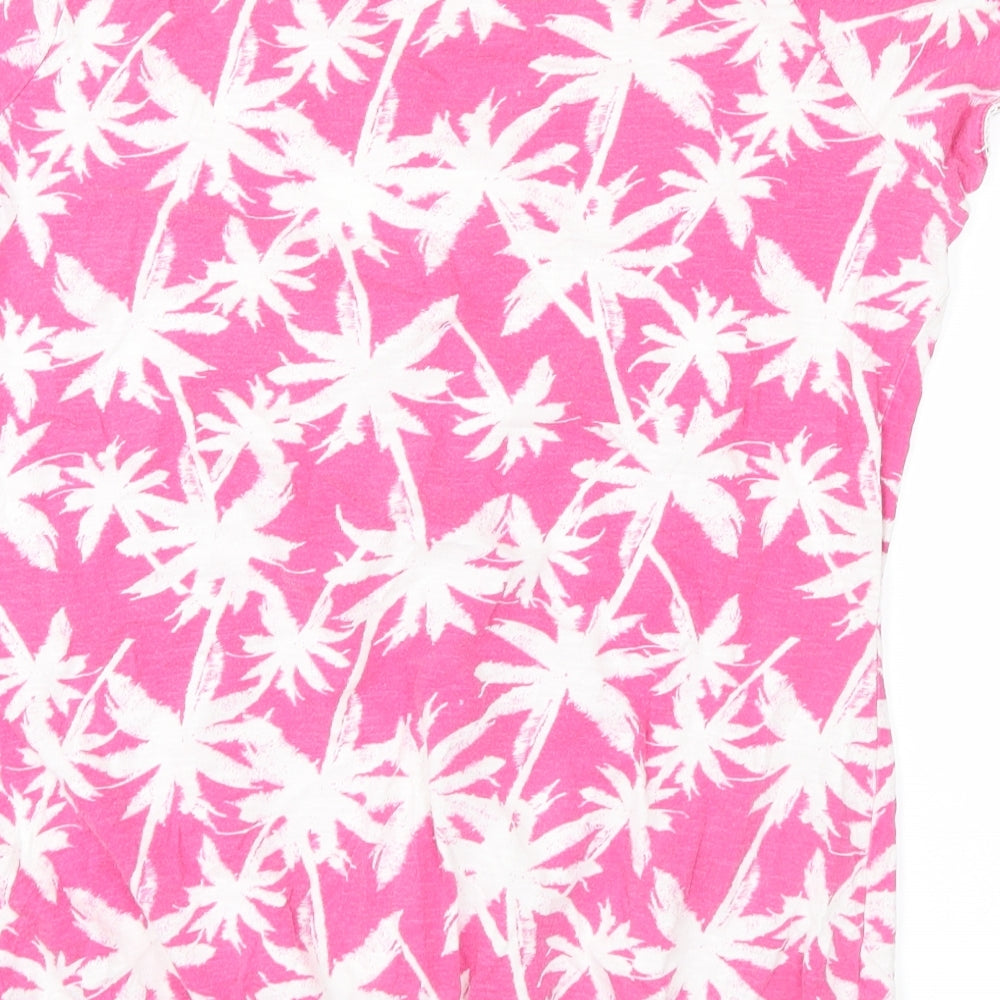 George Womens Pink Floral  Basic T-Shirt Size 14