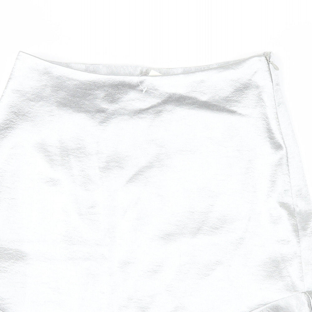 H&M Womens Silver   Trumpet Skirt Size 10