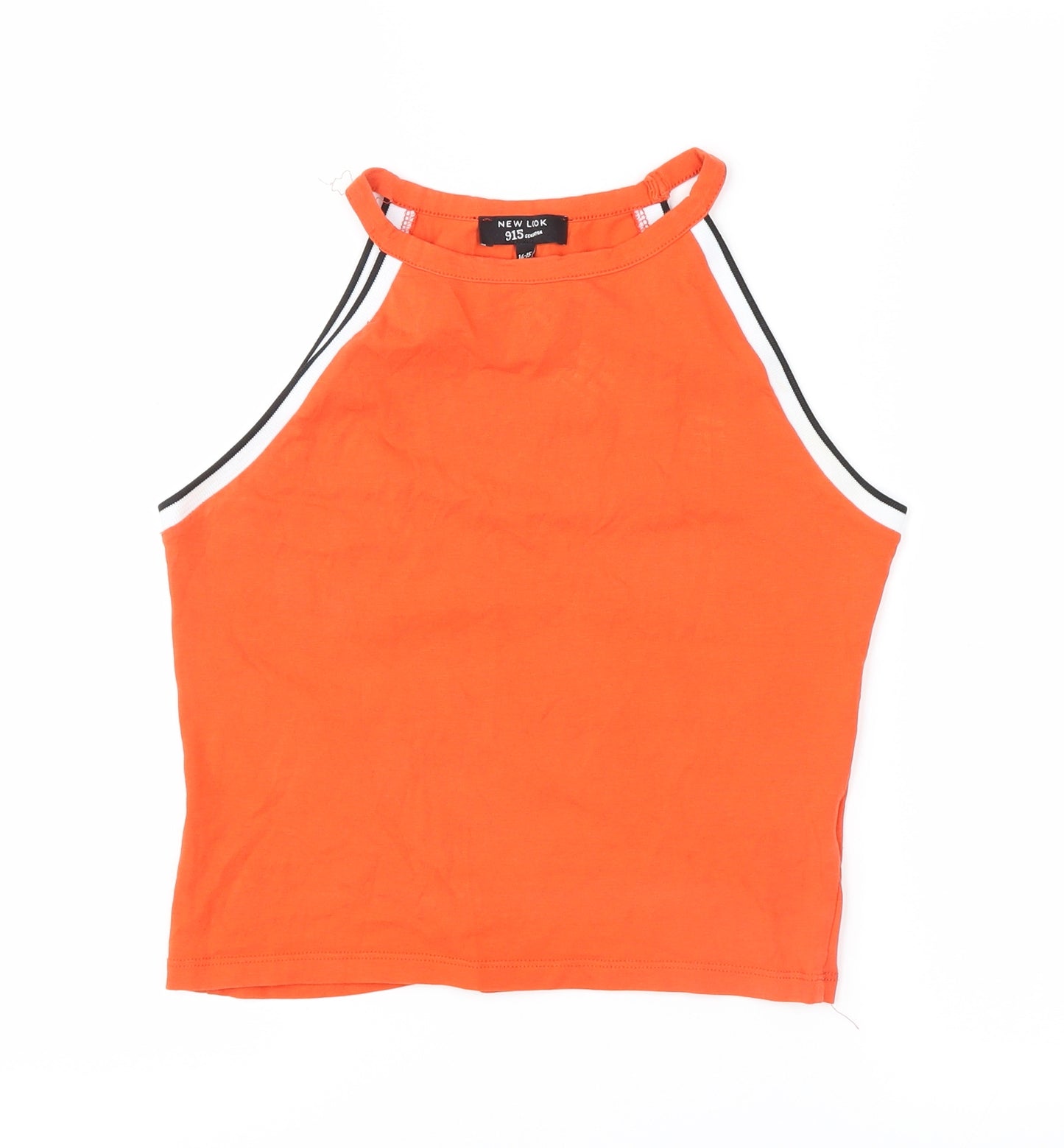 New Look Girls Orange Striped  Basic Tank Size 14-15 Years