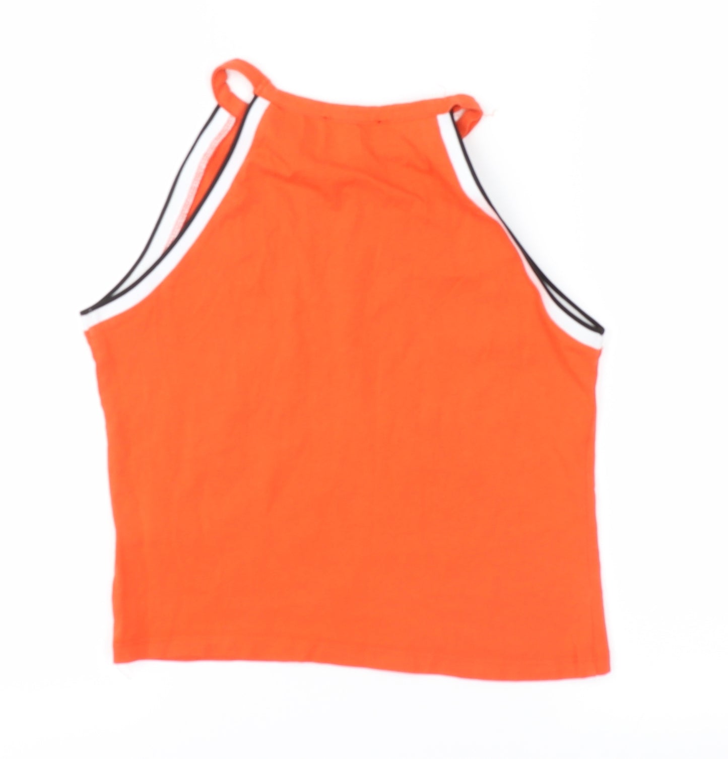 New Look Girls Orange Striped  Basic Tank Size 14-15 Years