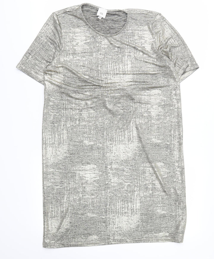 River Island Womens Gold   T-Shirt Dress  Size 8