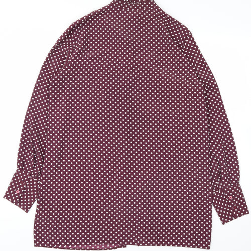 Primark Womens Purple Polka Dot  Basic Button-Up Size 12