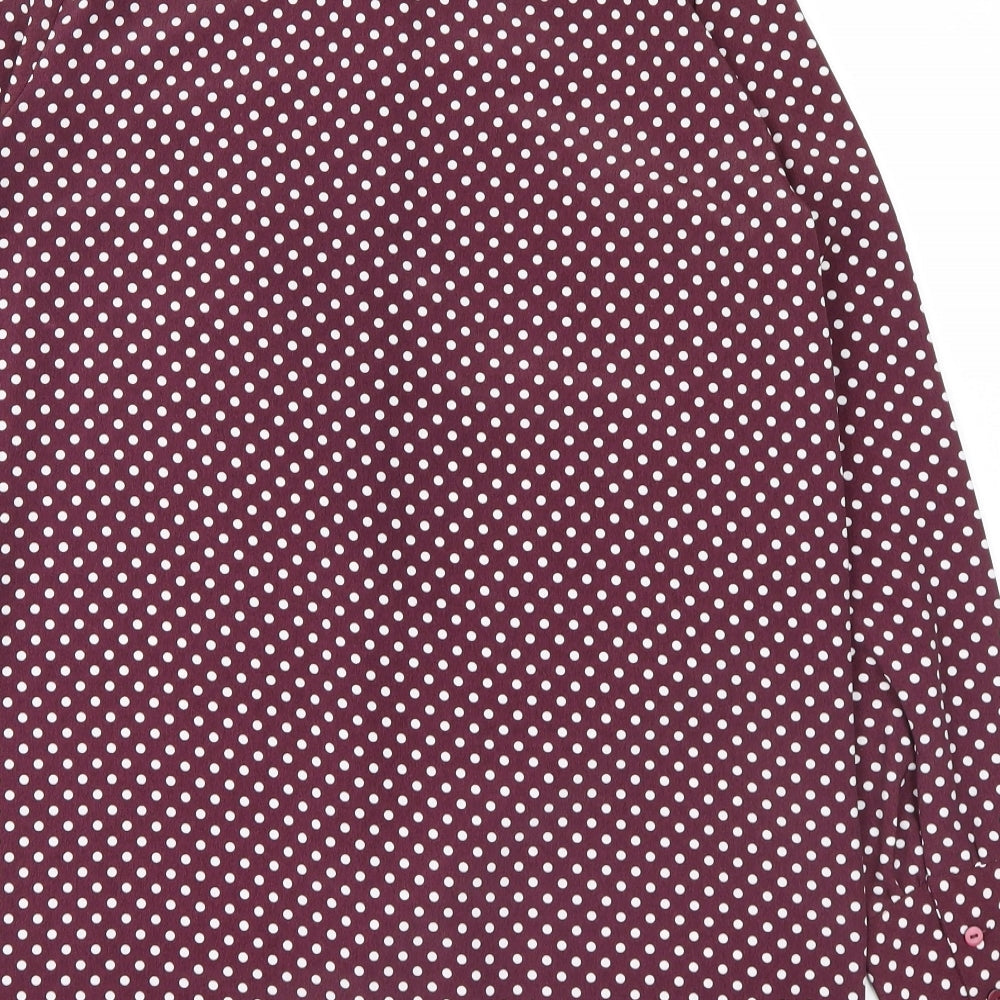 Primark Womens Purple Polka Dot  Basic Button-Up Size 12