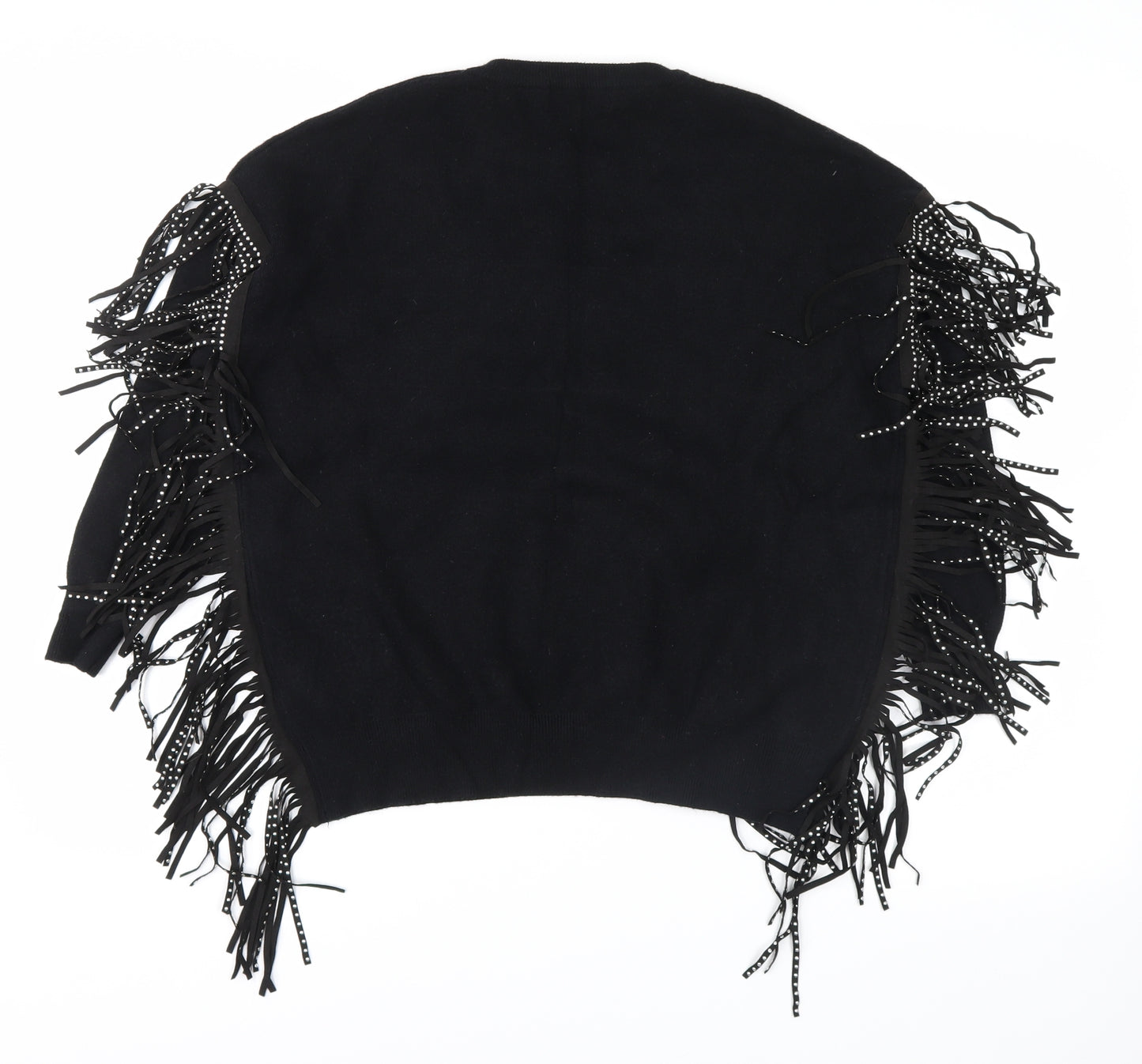 CAMEO ROSE Womens Black   Pullover Jumper Size S  - FRINGE