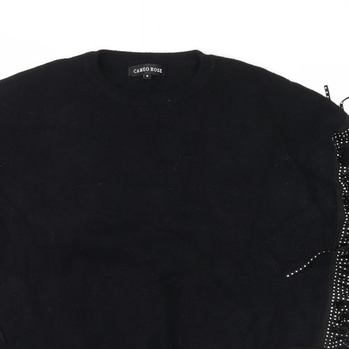 CAMEO ROSE Womens Black   Pullover Jumper Size S  - FRINGE