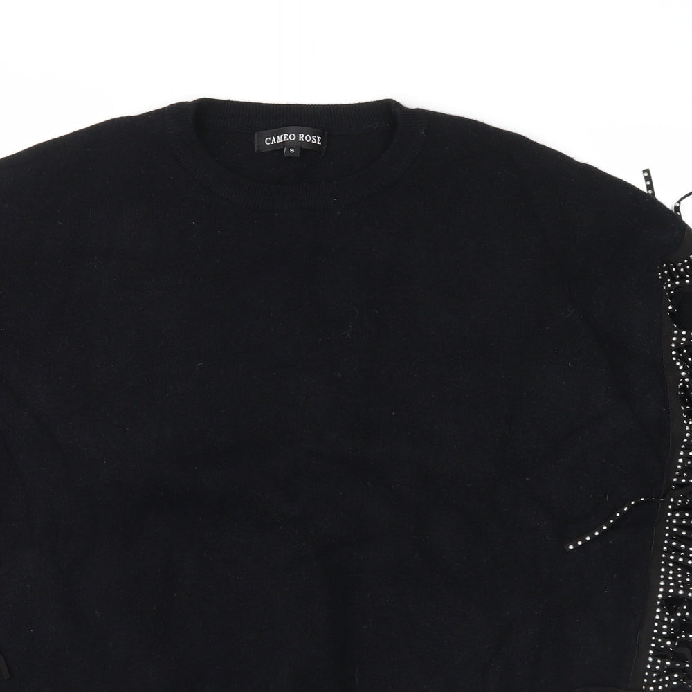 CAMEO ROSE Womens Black   Pullover Jumper Size S  - FRINGE