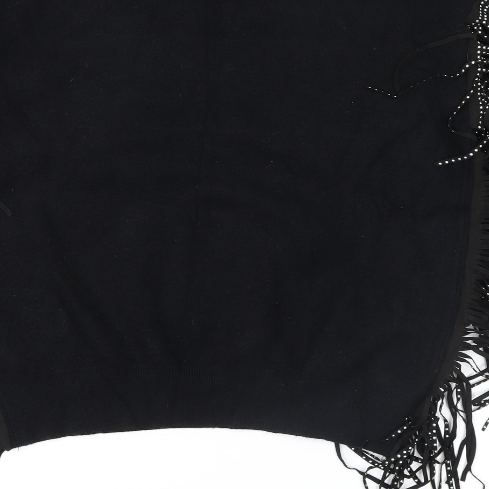 CAMEO ROSE Womens Black   Pullover Jumper Size S  - FRINGE