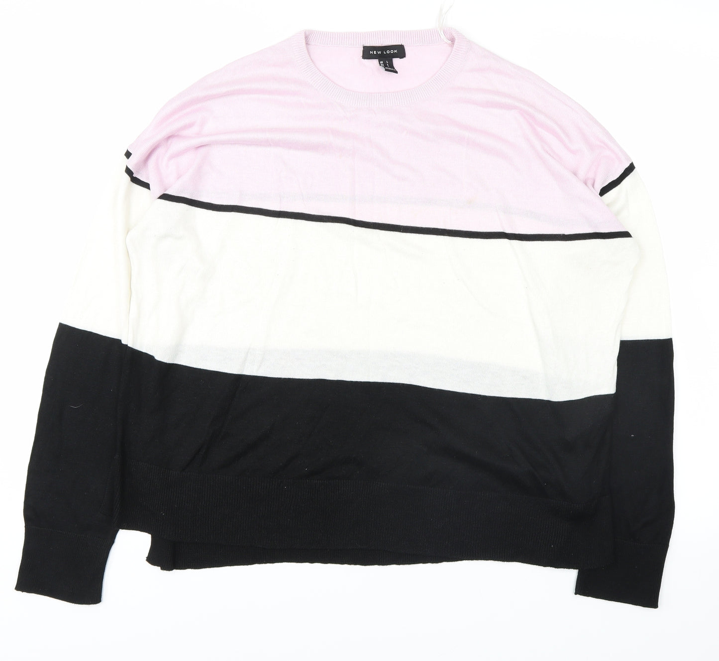 NEW LOOK  Womens Pink Striped  Pullover Jumper Size L