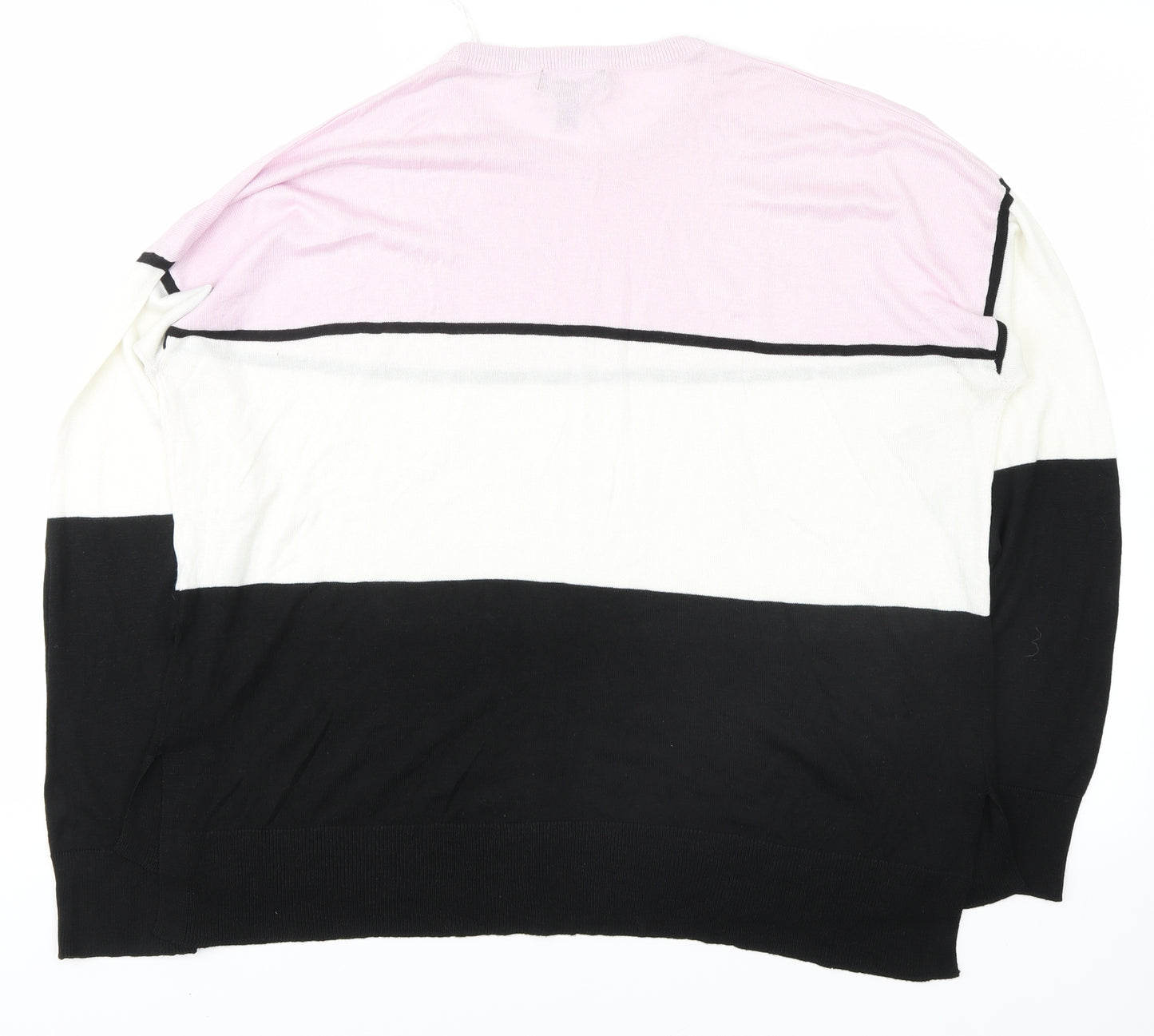 NEW LOOK  Womens Pink Striped  Pullover Jumper Size L