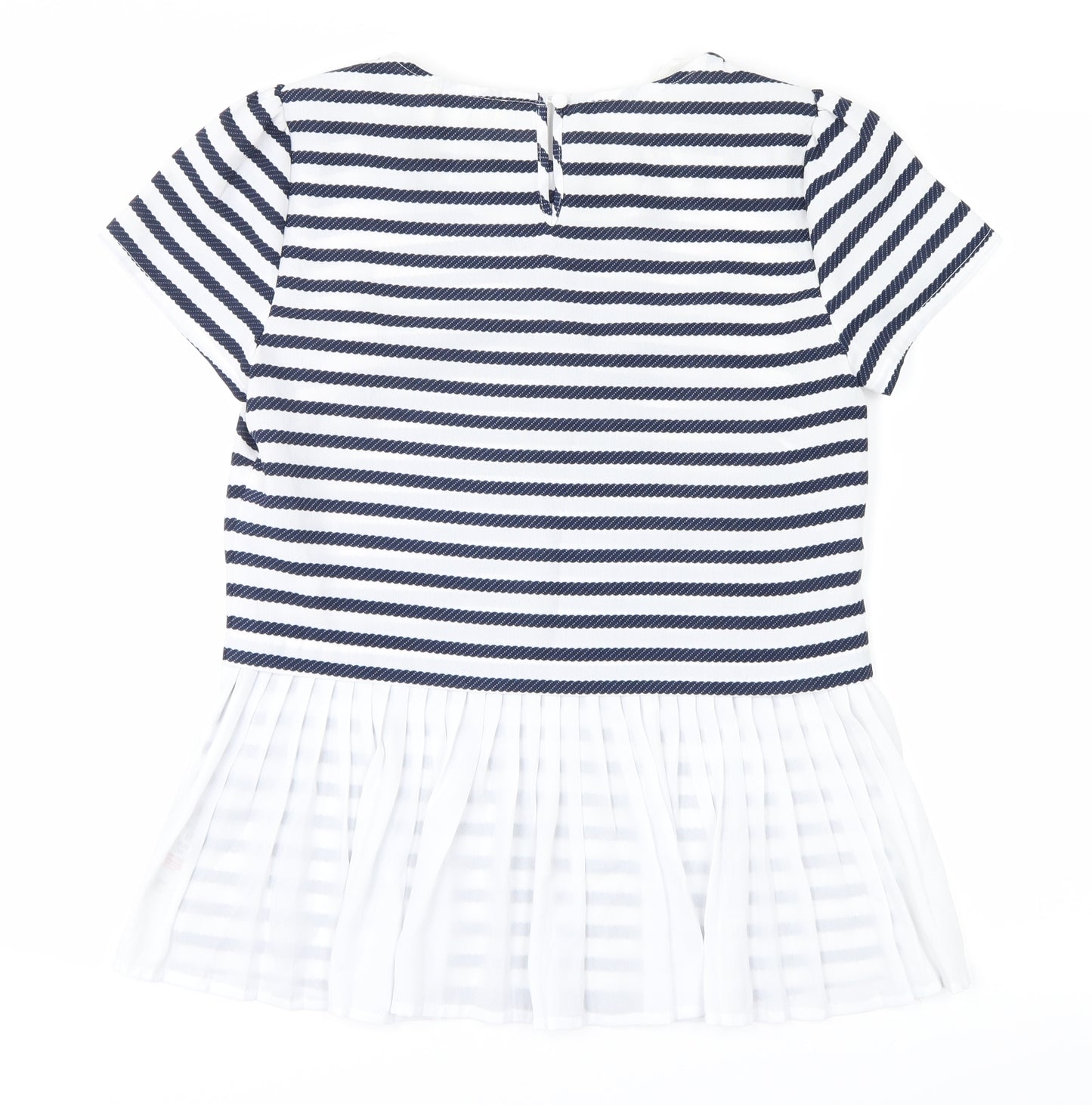 savida Womens Blue Striped  Basic T-Shirt Size 8