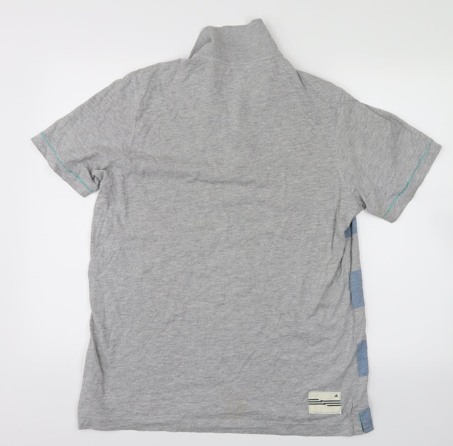 adidas Mens Grey Striped   T-Shirt Size M