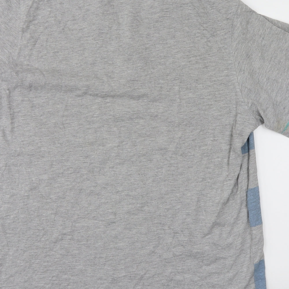 adidas Mens Grey Striped   T-Shirt Size M