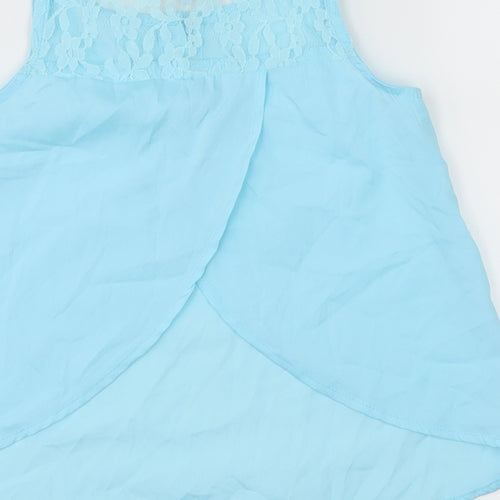 YD Girls Blue   Basic Tank Size 7-8 Years
