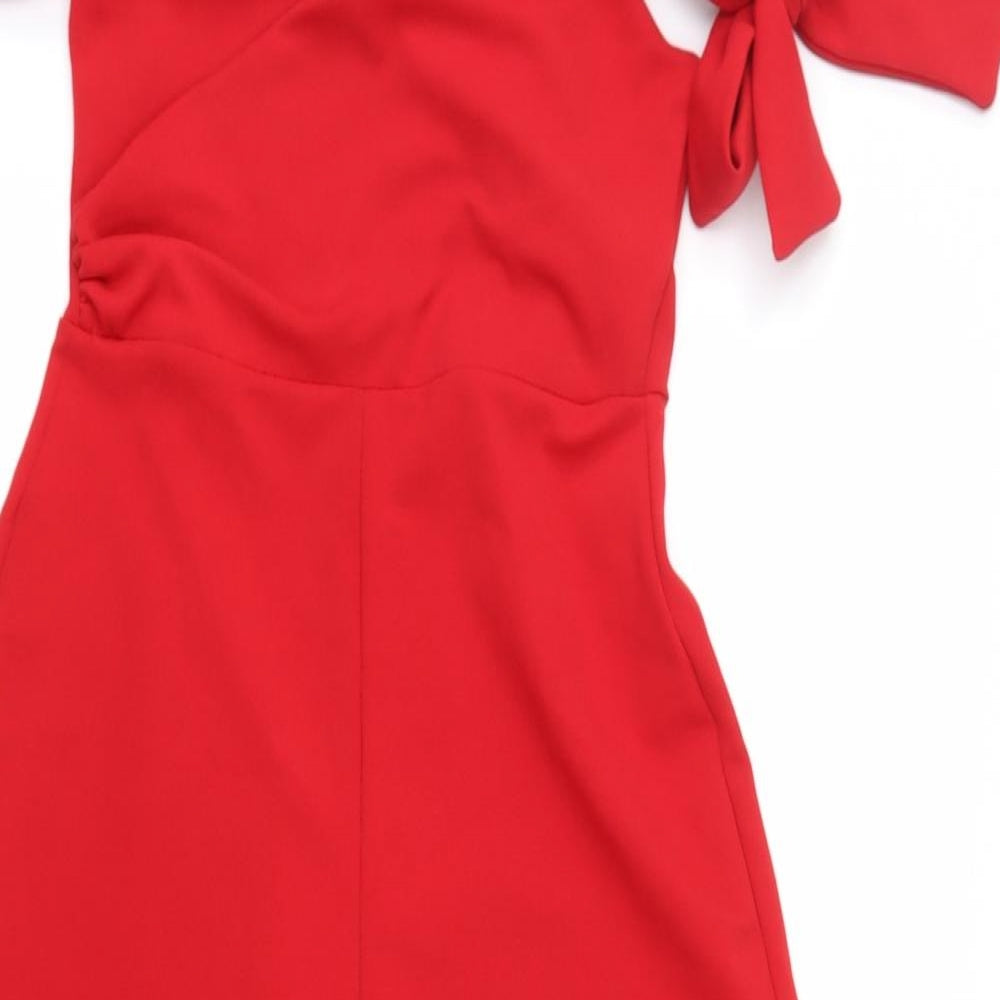 Boohoo Womens Red   Trousers One-Piece Size 6