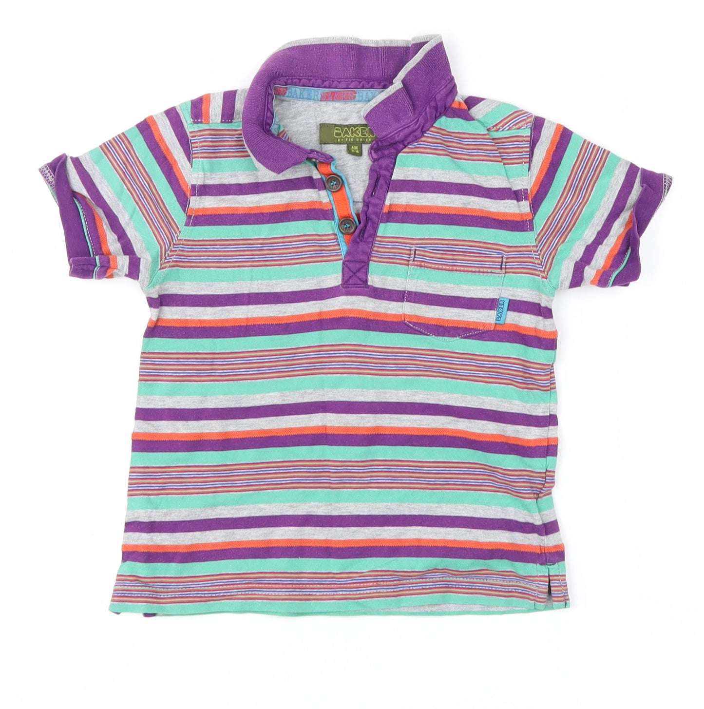 ted bakrer Boys Purple Striped  Basic Polo Size 3-4 Years