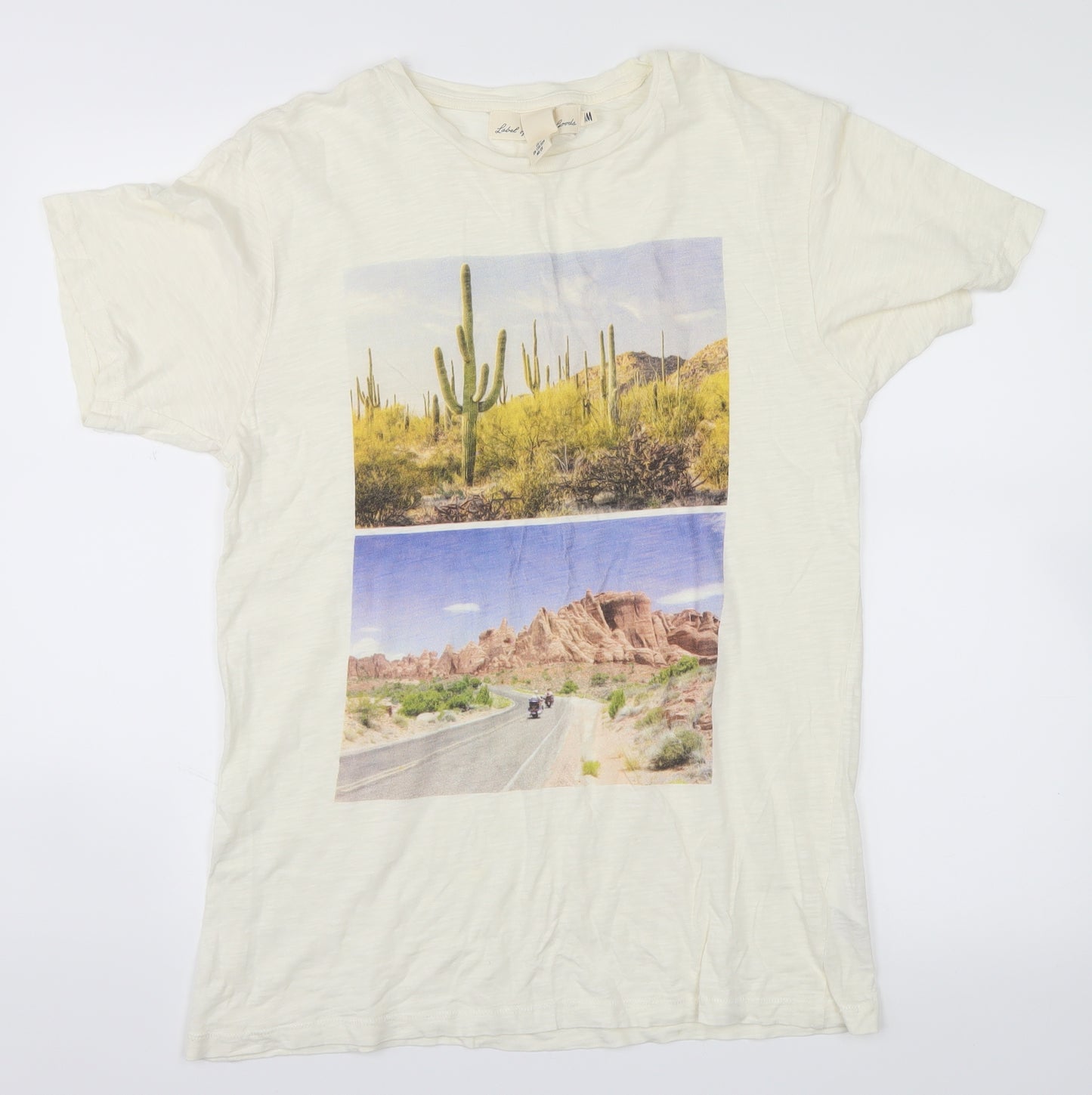 H&M Mens White  Microfibre  T-Shirt Size S
