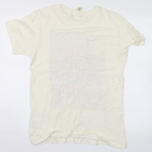 H&M Mens White  Microfibre  T-Shirt Size S