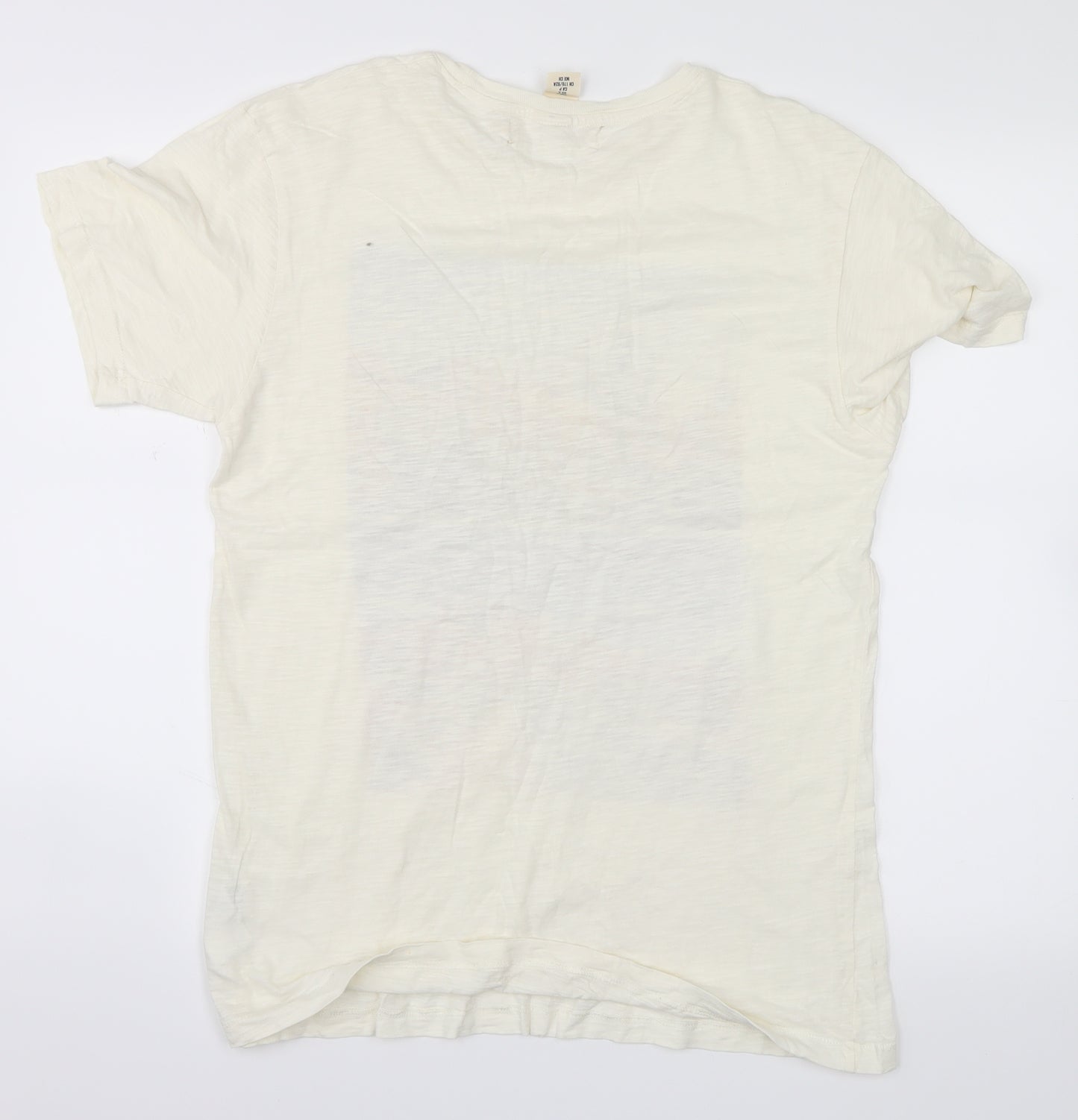 H&M Mens White  Microfibre  T-Shirt Size S