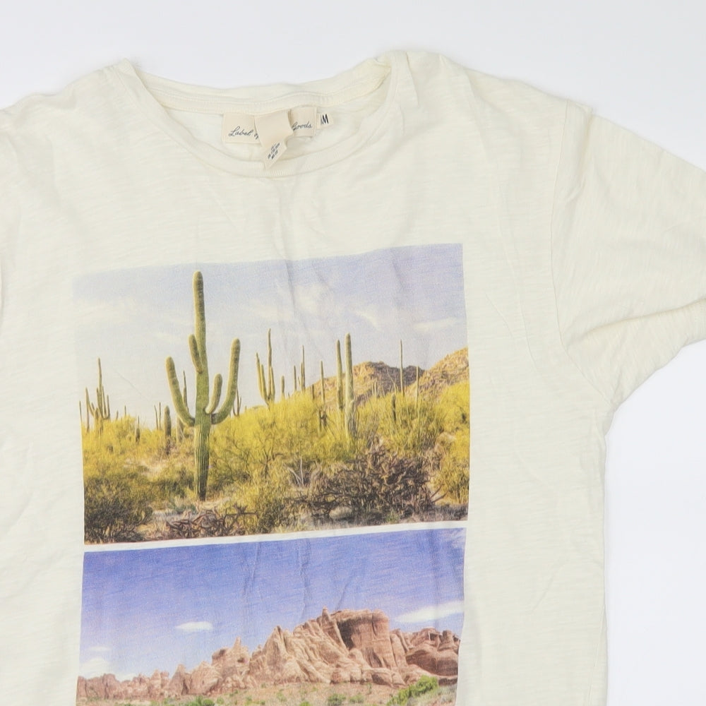 H&M Mens White  Microfibre  T-Shirt Size S