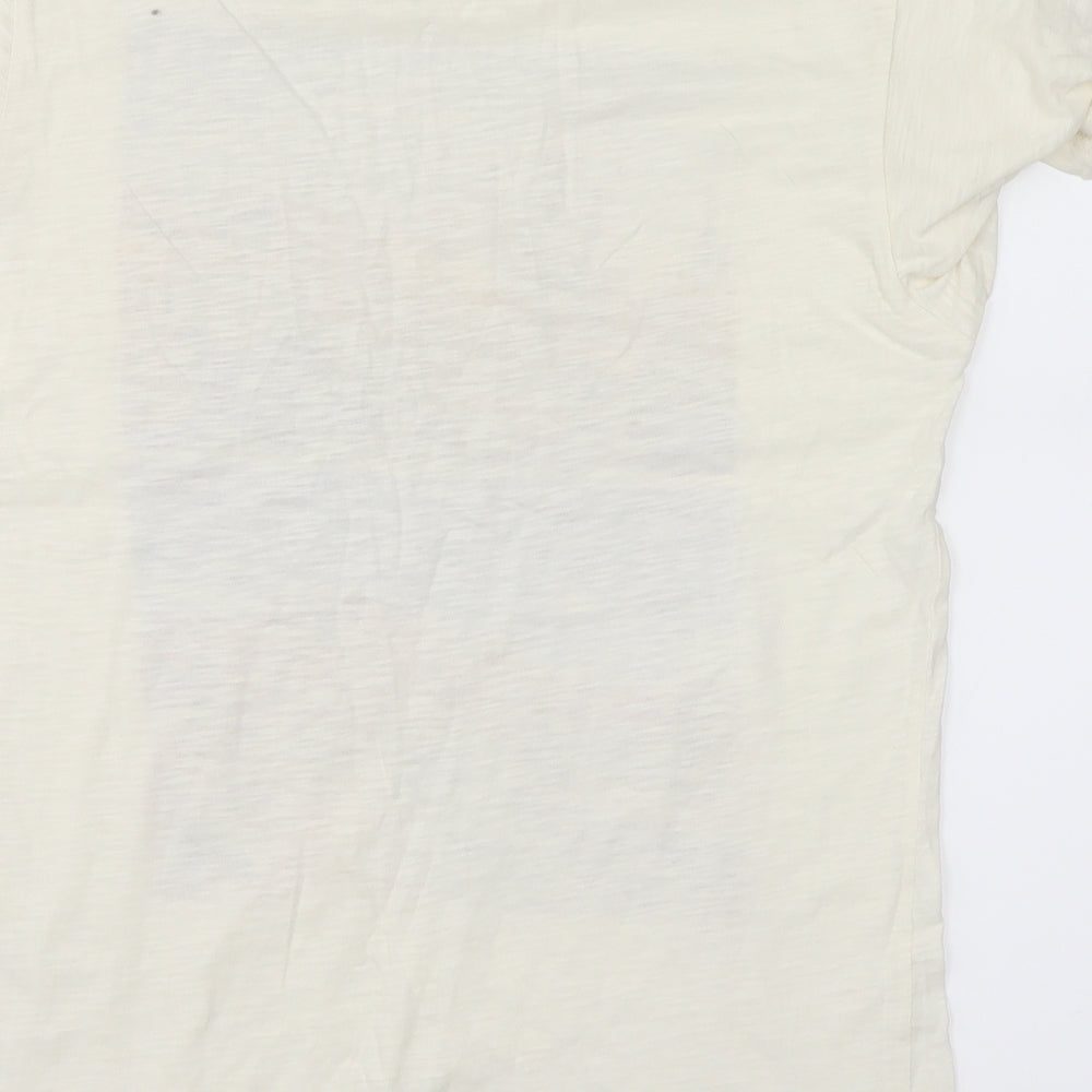H&M Mens White  Microfibre  T-Shirt Size S