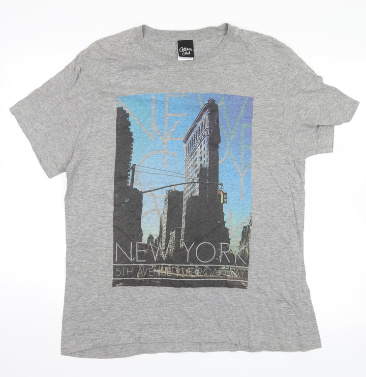 cotton soul Mens Grey T-Shirt Size M - new york