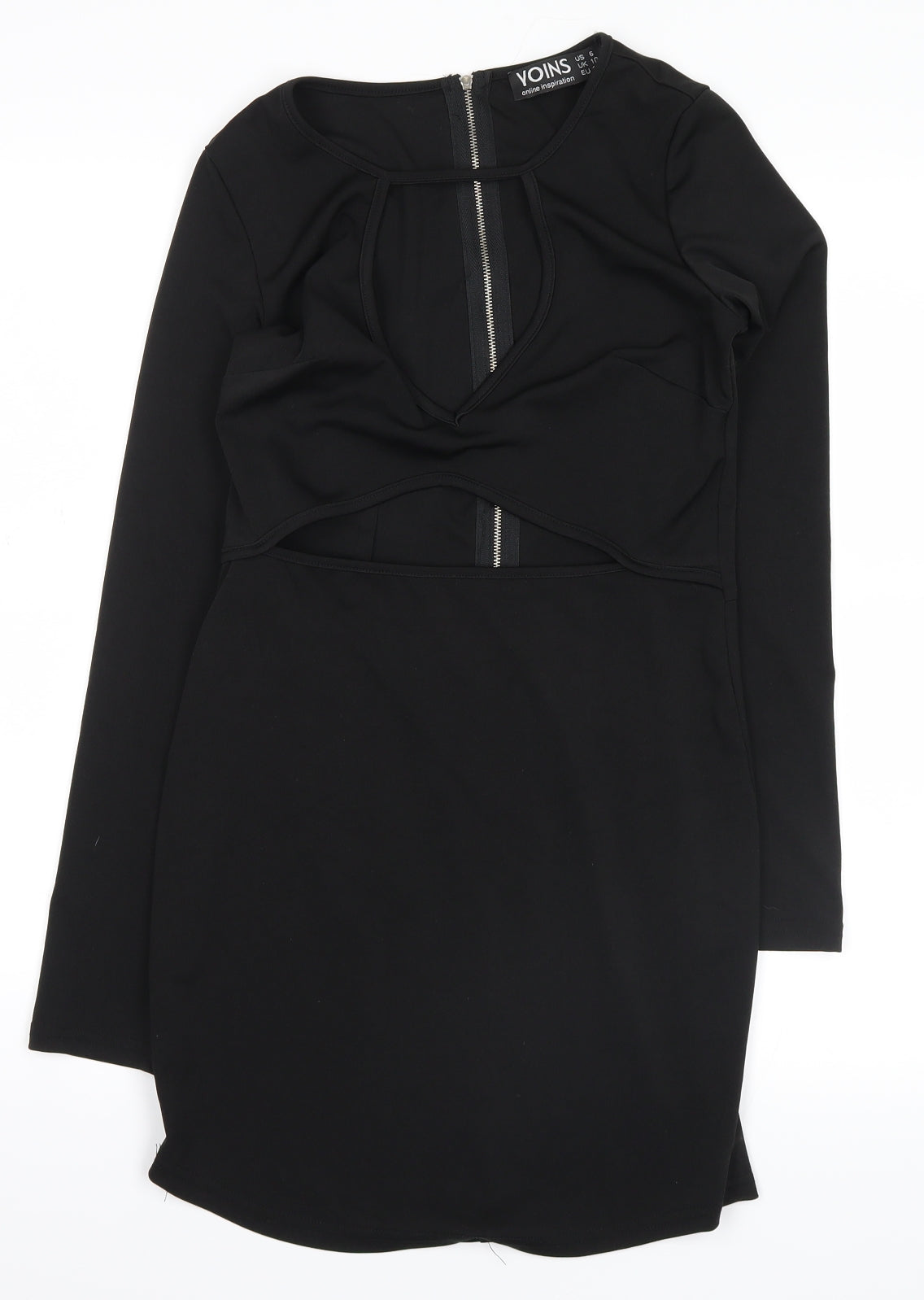 Yoins Womens Black   Shirt Dress  Size 10