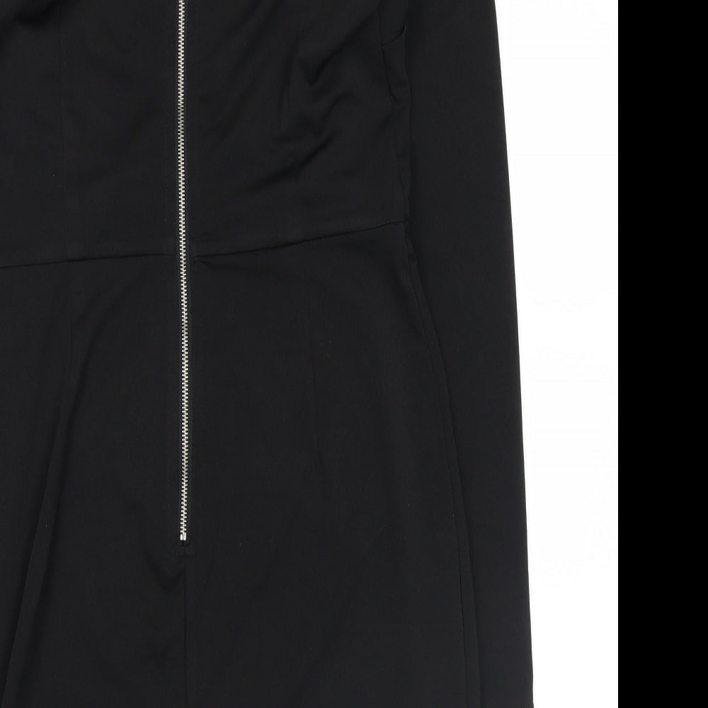 Yoins Womens Black   Shirt Dress  Size 10