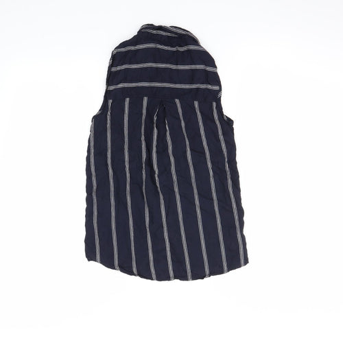 Atmosphere Womens Blue Striped  Basic Button-Up Size 8