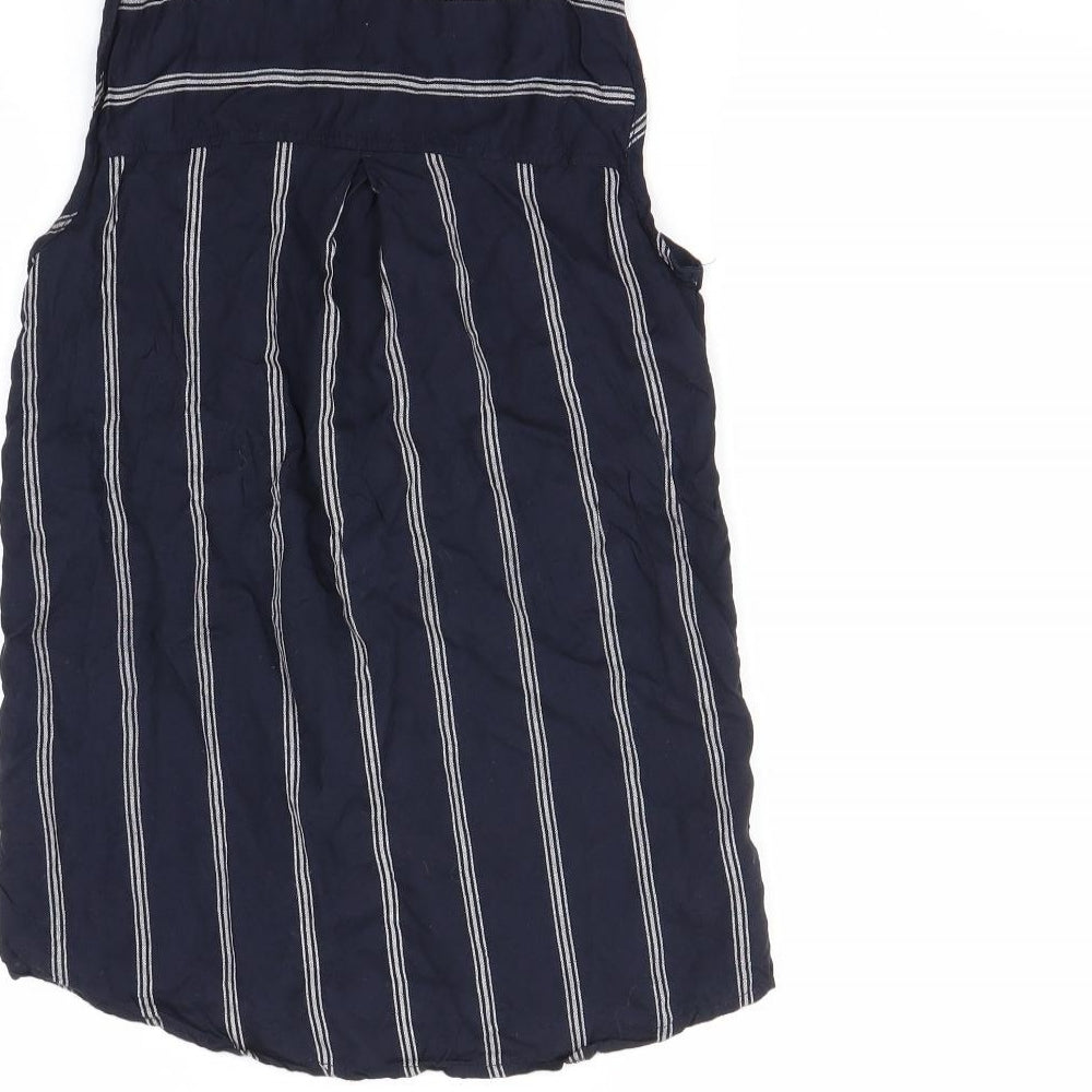 Atmosphere Womens Blue Striped  Basic Button-Up Size 8