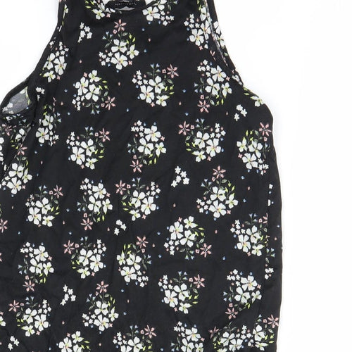 Atmosphere Womens Black Floral  Basic Tank Size 6