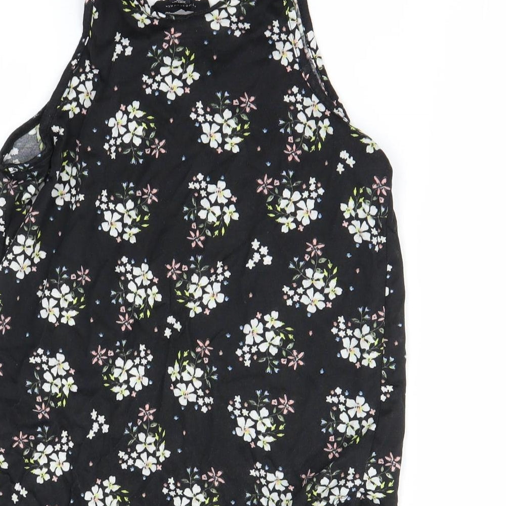 Atmosphere Womens Black Floral  Basic Tank Size 6