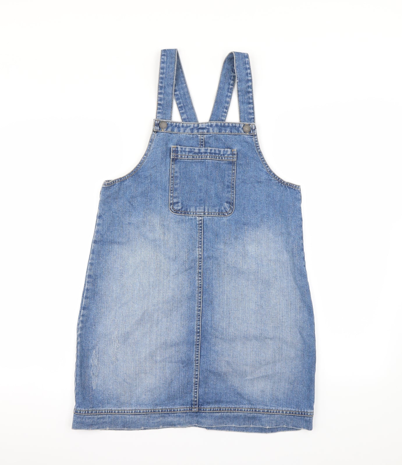 F&F Girls Blue   Pinafore/Dungaree Dress  Size 13-14 Years
