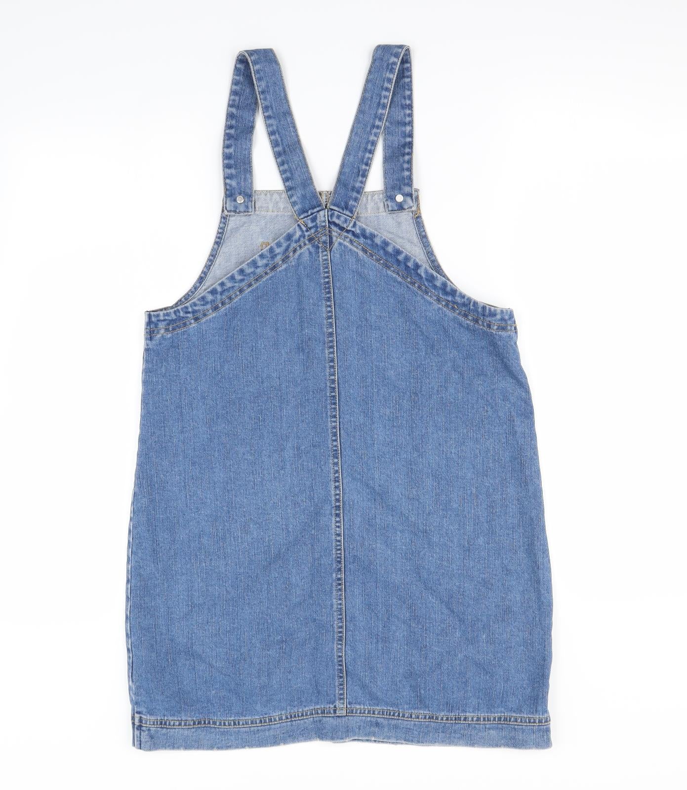 F&F Girls Blue   Pinafore/Dungaree Dress  Size 13-14 Years