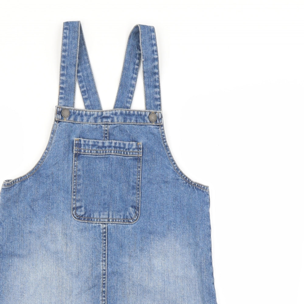 F&F Girls Blue   Pinafore/Dungaree Dress  Size 13-14 Years