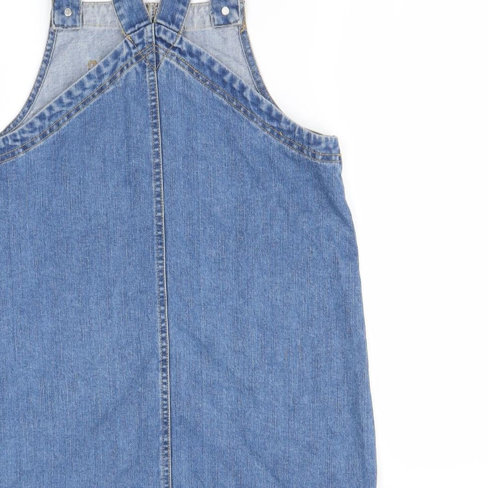 F&F Girls Blue   Pinafore/Dungaree Dress  Size 13-14 Years