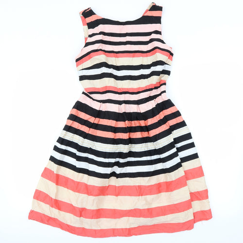 Dorothy Perkins Womens Multicoloured Striped  Fit & Flare  Size 10