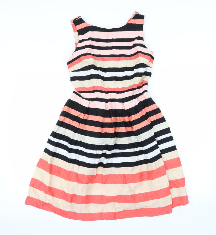 Dorothy Perkins Womens Multicoloured Striped Fit & Flare Size 10