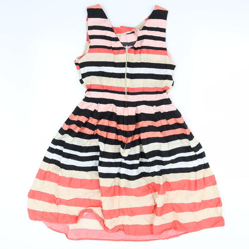 Dorothy Perkins Womens Multicoloured Striped  Fit & Flare  Size 10