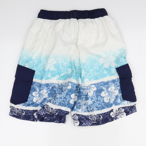 Op Mens White Floral  Sweat Shorts Size M - Swim Shorts