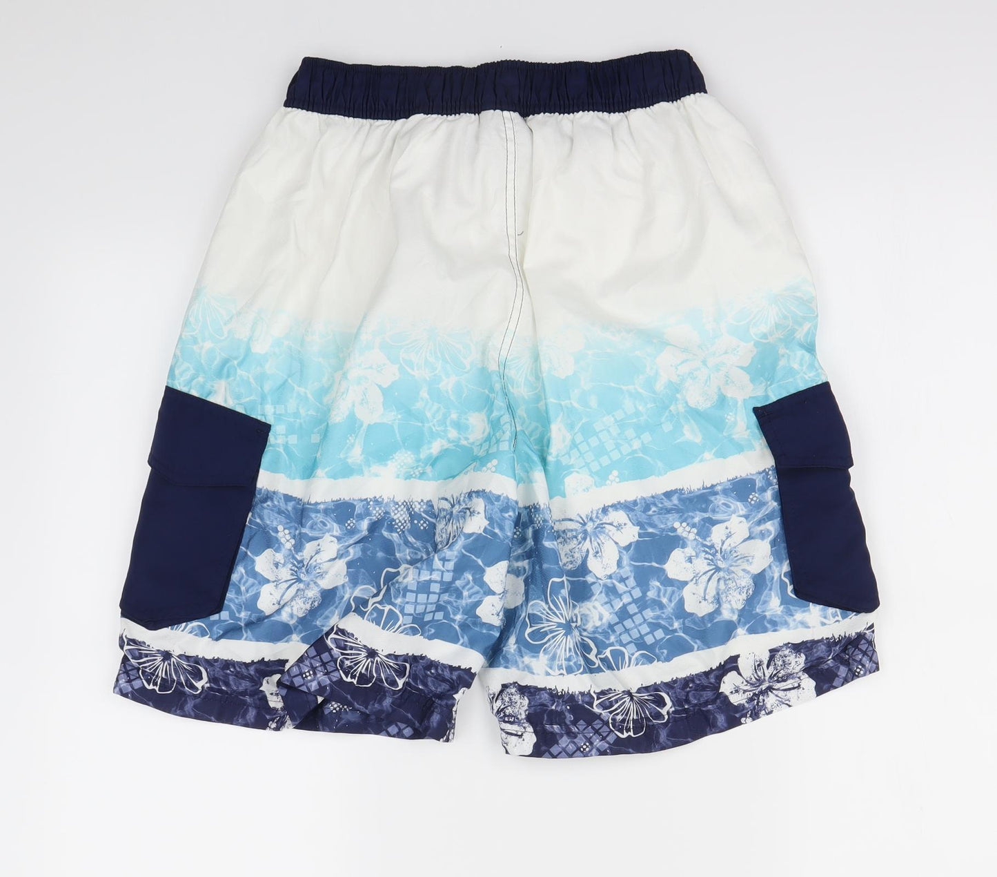 Op Mens White Floral  Sweat Shorts Size M - Swim Shorts