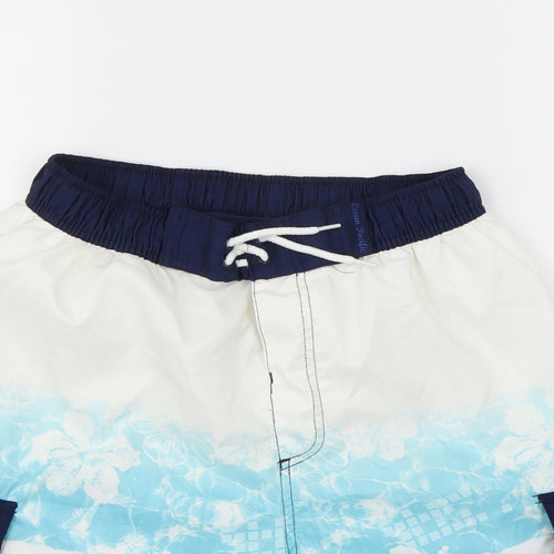 Op Mens White Floral  Sweat Shorts Size M - Swim Shorts