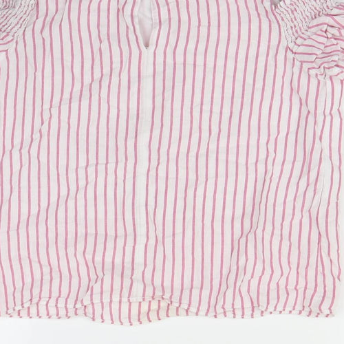 F&F Girls White Striped  Basic Blouse Size 10 Years