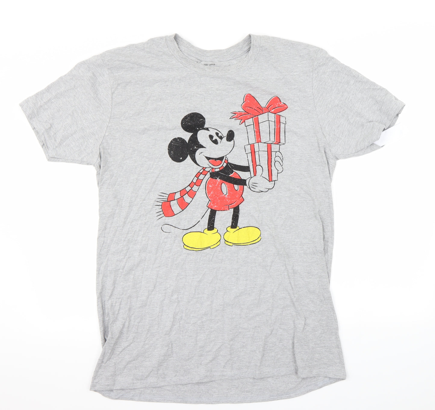 Disney Mens Grey    T-Shirt Size L  - Mickey mouse