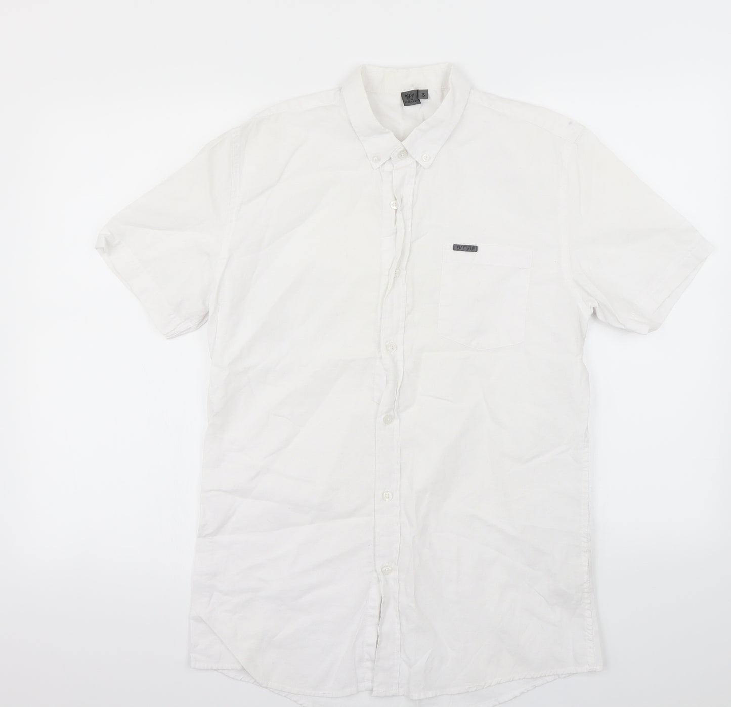 Firetrap Mens White    Button-Up Size S