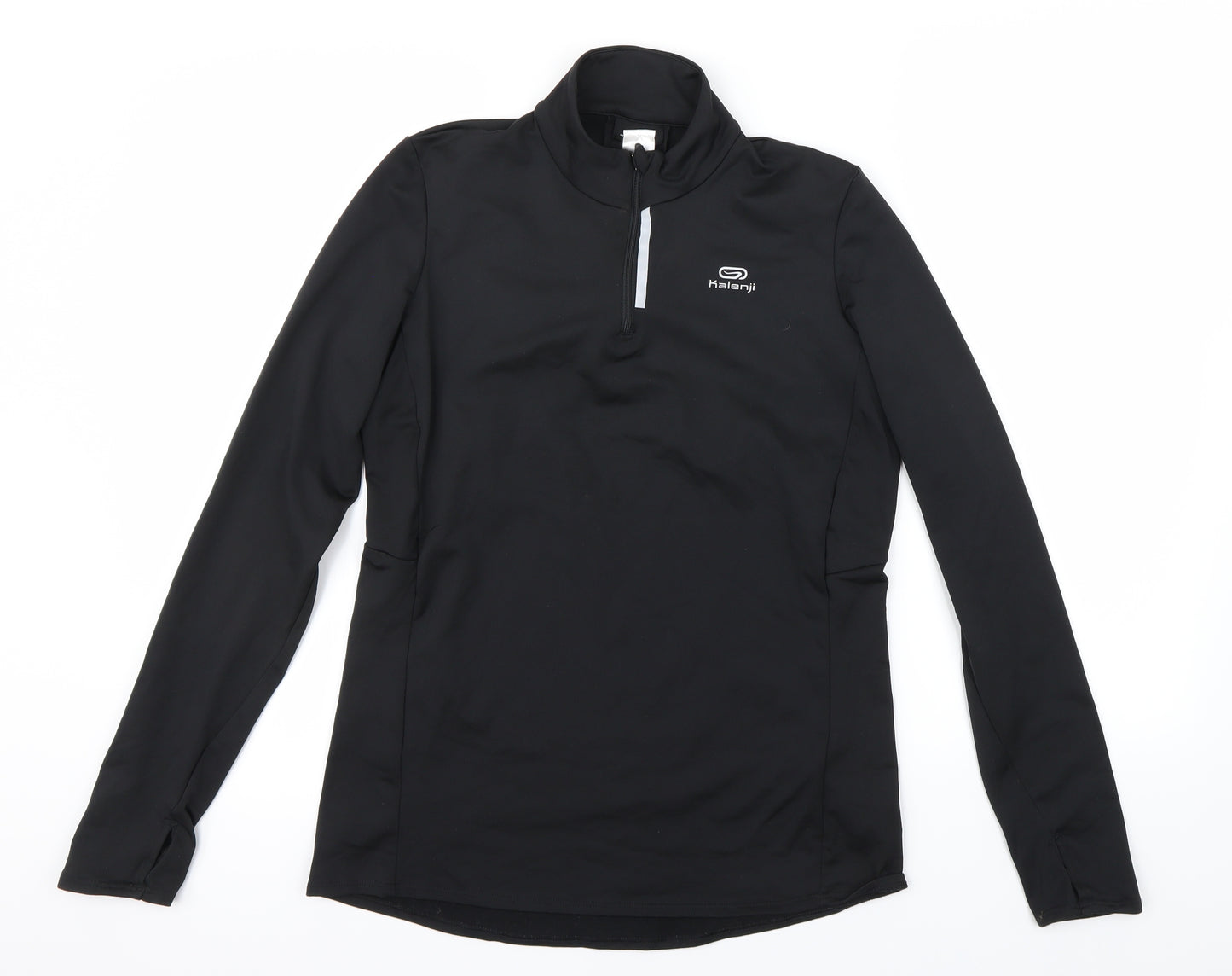 DECATHLON Womens Black   Henley Sweatshirt Size XS