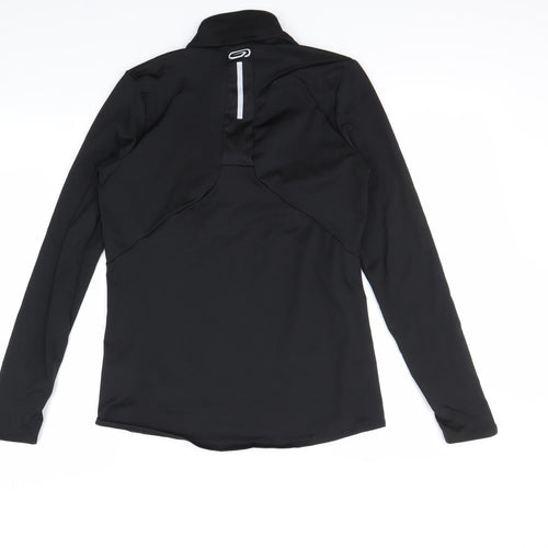 DECATHLON Womens Black   Henley Sweatshirt Size XS